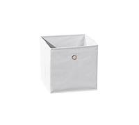Inter Link - Caja de almacenaje plegable - Portaobjetos plegable - Caja de almacenaje para separador de ambientes o estantería - 32 x 32 x 32 cm - Con orificio para los dedos - Winny - Blanco