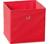 Inter Link - Caja de almacenaje plegable - Portaobjetos plegable - Caja de almacenaje para separador de ambientes o estantería - 32 x 32 x 32 cm - Con orificio para el dedo - Winny - Rojo