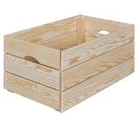 Inter Link - Caja de madera - Caja apilable de madera maciza - Caja de almacenamiento para frutas, verduras, vino, jardín, baño, sala de juegos - Ahorro de espacio, práctico - 51 x 31,5 x 23 cm