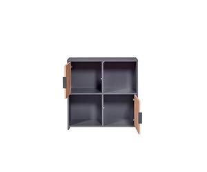 Inter Link - Cómoda 2 Puertas - Aparador - Estantería Independiente - para Dormitorio, salón - Roble Artisan - Antracita - Compuesto de Madera - Robusta - Fácil Mantenimiento - Pepeto 2T