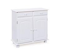 Inter Link - Cómoda rústica - Aparador - Aparador de estilo rústico - Aparador - Pino macizo - 2 puertas - 2 cajones - Lacado blanco - Lovi