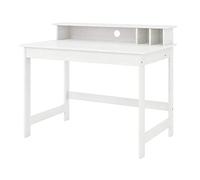 Inter Link - Escritorio de pino macizo - Estación de trabajo con ordenador - Escritorio - Robusto, estable y atemporal - Con orificio para cables 110x68,50x76-91 cm - Hilda