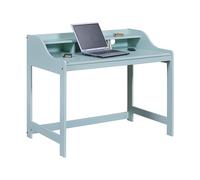 Inter Link - Escritorio de pino macizo - Mesa de ordenador - Estación de trabajo - Mesa de oficina - Robusto, estable y atemporal - Con orificio para cables - Ancho:110cm x Fondo69cm x Alto:91cm - Verde salvia - Conversation Desk