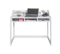 Inter Link - Escritorio Infantil - Altura Ajustable - Crece - Ergonómico - Habitación Juvenil - 6 Compartimentos - Mucho Espacio de Almacenamiento - Blanco - Madera Maciza de Pino - Kids Learning