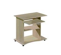 Inter Link - Escritorio - Mesa portatil - Mesa de ordenador - Sobre ruedas - Cajón extensible - Mini escritorio - Laminado - 80 x 50 x 75cm - Imitación Roble Sonoma- Durini