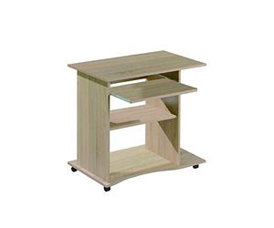 Inter Link - Escritorio - Mesa portatil - Mesa de ordenador - Sobre ruedas - Cajón extensible - Mini escritorio - Laminado - 80 x 50 x 75cm - Imitación Roble Sonoma- Durini