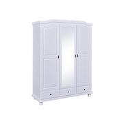 Inter Link Honolulu Inter LinkArmario de Suelo castaño Macizo Lacado en Blanco 150 x 198 x 56 cm, Madera, 2 Puertas / 3 cajones