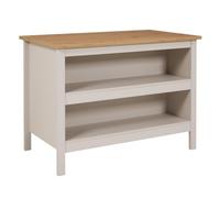 Inter Link Isla de Cocina EMMILIA con Estantes, Roble Cashmere Artisan, 124 x 75 x 91,5 cm, 51 kg, Revestimiento de Melamina, Rectangular