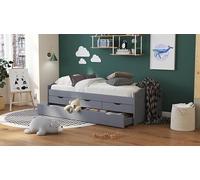 Inter Link Lena 90 x 200, Madera, Gris, Cama de una Plaza XL