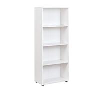 Inter Link - Librería - Estante - 4 nichos - Estante regulable en altura - Para Oficina - Salón - Hall - Arco 3 - Dimensiones en cm P: 30 x An: 60 x Al: 145 Color blanco