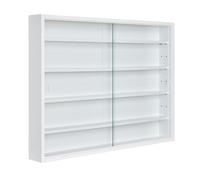 Inter Link Vitrina colección para Figuras Vitrina de Pared Blanca 80x60cm | Ideal para coleccionistas: vitrina de pared de MDF y cristal para figuras maquetas y objetos decorativos protegidos del polvo