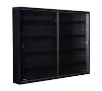 Inter Link: vitrina de colección para figuras vitrina pared negra 80x60cm | Ideal para coleccionistas: vitrina de pared de MDF y cristal para figuras maquetas y objetos decorativos protegidos del polvo