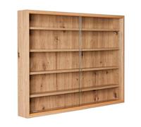 Inter Link - Vitrina de colección - Vitrina - Estantería de pared - Vitrina de cristal - Estantería de pared - Estantería colgante - MDF - Beige (Roble Artesanal), (80x60x9.5 cm) Artisario