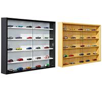 Inter Link Vitrina De Coleccionista, De Cristal, De Pared + Simply Vitrina De Madera MDF Y Vidrio, Marrón, 80 X 9.5 X 60 Cm