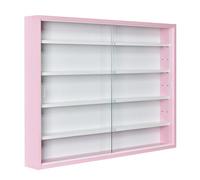 Inter Link - Vitrina de coleccionista - Escaparate colgante - Estantería de pared - vitrina de cristal - vitrina de pared - estantería colgante - vitrina - MDF - rosa (80 x 60 x 9,5 cm) Pinkrubí