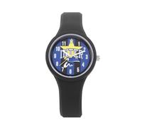 Inter Mecanismo de Cuarzo japonés, Reloj Deportivo, Negro/Estrella, Niño