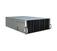 Inter-Tech 4U-4424 Rack Server de 4U, Negro/Plata, Metal, Compatible con ATX/EATX/Mini-ITX/uATX/EEB, 27 Bahías HDD Hot-Swap, 2 Ventiladores de 80mm
