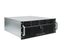 Inter-Tech 4U-4708 Gabinete Rack Servidor 4U Negro con 8 Bahías 3.5" Hot-Swap, Soporte ATX/EATX, 7 Ranuras, 6 Ventiladores, sin Fuente