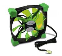 Inter Tech 88885356 Ventilador con Sistema de amortiguación Negro/Verde