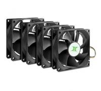 Inter-Tech 88887290 Pack 4 Ventiladores IPC 80mm Negro