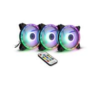 Inter-Tech Argus RGB-Fan Set RS-07, 120 mm Ventilador de Carcasa con RGB Kristall-Effekt