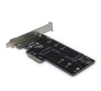 Inter-Tech 88885375 - Adaptador de CA KT015 PCIe x4 a M.2 PCIe + SATA a M.2 SATA
