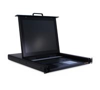 Inter-Tech KVM 1708 LED 43,18 cm 17 Pulgadas Conmutador KVM 104ER Teclado con Touchpad 1280 x 1024 75 Hz 8 Puerto D-Sub Incluye VGA/USB de Cable