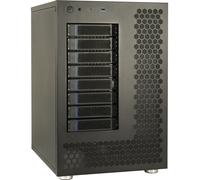 Caja PC Inter-Tech NAS-8 Torre NAS Aluminio Negro con ventilación y USB-C