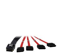 Cable Inter-Tech SFF 8087 a 4x SATA de 1 m, Negro