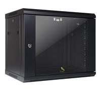 INTER-TECH SMA-6409 - Armario de Pared 9HE 450 mm de Profundidad, Carga Total hasta 30 kg, Clase de protección IP20, se Puede Cerrar, sin Montar