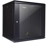 InteR-Tech SmA-6612 - 12u - Wandmontiertes Regal - 40 Kg - Schwarz - Metall - Geh?rtetes Glas - Geschlossen (88887254)