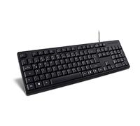 INTER TECH Teclado USB K118 Negro Ergonómico 104 Teclas