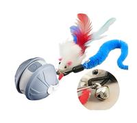 Interactive 3.0 Cat Toys Automatic, 3-in-1 Agile Moving Ball with Mouse Toy, Motion Activated Rolling Ball for Indoor Bored Adult Cats, Gift with Fake Mouse (A)