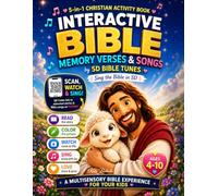 Interactive Bible Memory Verses & Songs for Kids: 5-in-1 Christian Activity Book (5D Bible Tunes)