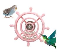 Interactive Bird Spin Wheel, Chewing Rotatable Toy, 9.8x9.8cm Cage Toy with 360-Degree Rotation, Perch Small Animal Accessory, Entertainment Play Equipment with 3D Printing Build, Boredom Relief for B