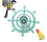 Interactive Bird Spin Wheel, Chewing Rotatable Toy, 9.8x9.8cm Cage Toy with 360-Degree Rotation, Perch Small Animal Accessory, Entertainment Play Equipment with 3D Printing Build, Boredom Relief for B