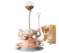 Interactive Cat Ball Track Toy, Feathered Exercise Puzzle for Kittens, Stable Fun Kitten Toy for Home, Cat Ball Track Toy, Interactive Cat Ball Track Toy with Feather, Feathered Exercise Puzzle