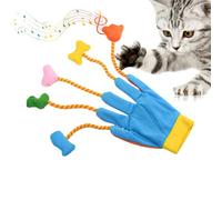 Interactive Cat Gloves - Plush Finger Toys with Bells | Kitten Exercise & Playtime Mittens | Teaser Game For Indoor Cats (Pair)