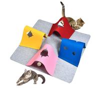 Interactive Cat Mat - 4 in 1 Tunnel Pet Activity Rug with Play Holes, Enrichment Exercise Pad for Cats and Kittens, Soft Indoor Play surfacee, Anti Boredom Training Toy | Pet Entertainment System