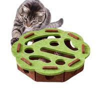 Interactive Cat Puzzle Box Toy, Felt Enrichment Maze Bell Hidden Holes Hunting Play, Ideal for Indoor Cats, Mental Stimulation, Scratching, Exercise, and Kitten Training Activities, 160g Green