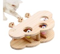 Interactive Cat Scratcher, Wooden Interactive Toy Scratching Board, Scratching Pad for Small, Medium, and Large Cats, Indoor and Outdoor Use, Backyard, Bedroom, 28x21 cm