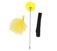 Interactive Cat Teaser Collar | Auto - Activated Feather Toy for Neck/Head/Shoes | Exercise & Anxiety Relief | Sturdy ABS Construction | 26g Lightweight (Yellow)