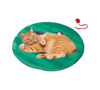 Interactive Cat Toy, Automatic Moving Kitten Ball, Catching Game with Hunting Hiding Cover, Exercise Toy for Kitten Enrichment, Boredom Relief, Green, White