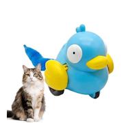 Interactive Cat Toy Ball - Wind Up Bird Shape Play Toy for Cat Enrichment Fun Activity | Feathers Tail Moving Pet Toys Lightweight Chases Ball for Indoor Play Mental Stimulation Boredom Relief Use