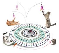 Interactive Cat Toy for Indoor Cats, Cat Toys with Moving Feathers & Chasing Butterfly, Rechargeable Automatic Cat Toy, Cat Play Mat, 3 en 1 Smart Hide and Seek Toy, 3 modos, adecuado para todas las