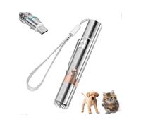 Interactive Cat Toy Led Pointer for Cats & Dogs 7 In 1 Usb Rechargeable Cat Catching Toy with 5 Patterns & Purple Light Check Urine Stains Night Light