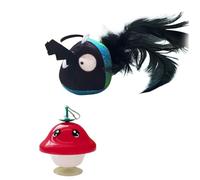Interactive Cat Toy, Plush Chirping Interactive Kittens Toys, Plush Retractable Cord Touch Activated Indoor Games, Kitten Accessories, Pet Supplies for Enrichment, and Exercise, 5.91x3.15 Inches