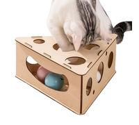Interactive Cat Toy - Puzzle Box Feeder, Wooden Treat Maze, Enrichment Game | Cat Treat Box for Indoor Cats Fun stimulating Play Activity Engaging Food Toy Entertainment