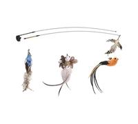 Interactive Cat Toy, Retractable Kitten Teaser, Hanging Feather Wand, 7X Interactive Multipurpose Sturdy Construction Safety for Pets, 120 g, Steel Wire