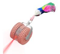Interactive Cat Toy, Smart Moving Ball, 5.3x7cm/2.09x2.76 Inches Sensory Engagement Training Balls, Auto Rolling Motion, Usb Rechargeable for Indoor Kittens Playtime Exercise Silicone + Plush